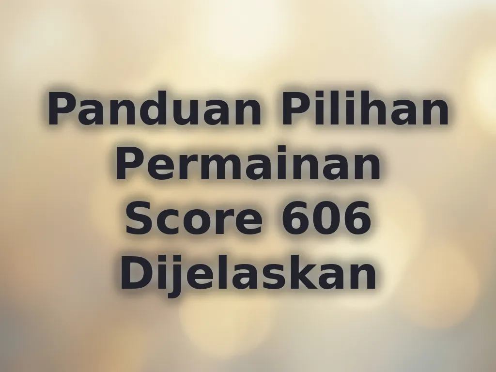 Panduan pilihan permainan